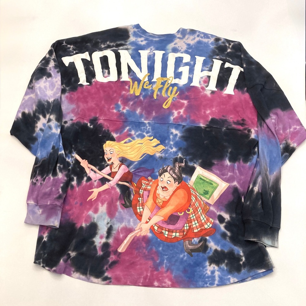 Disney Hocus Pocus Spirit Jersey T-Shirt XL Tonight We Fly Tie Dye 100% Cotton - Picture 2 of 14